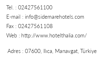 Hotel Thalia Unique iletiim bilgileri